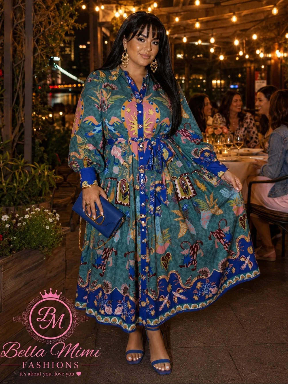 City Chic Tropical Print front Maxi Dress Size 22 XL 🌴🌺🌴🏝️🧿🌺🌴 BRB SL 7 - Picture 1 of 6